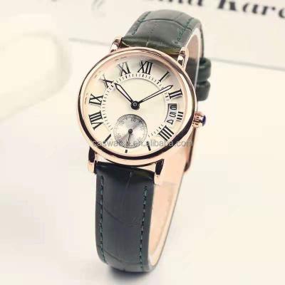 China Cheap Latest Women's Watches Custom White Dial Leather Wrist Watch Alarm Watch Supplier For Ladies for sale