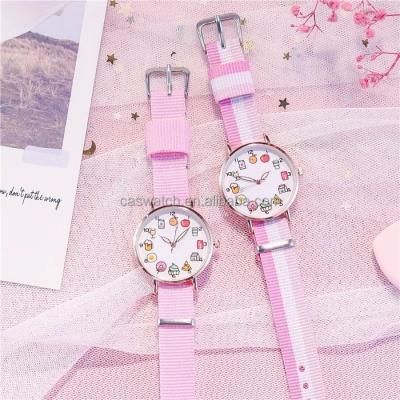 China Wholesale China ODM Wrist Watch Custom Logo Dial OEM Water Resistant Watches Quartz Knitted Kids Strap Nylon Canvas Watch for sale