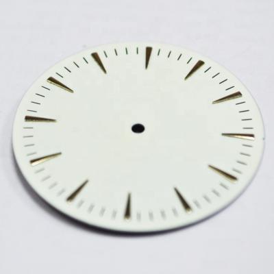 China 12/24 Hours A Day/Date Custom Your Logo Cheap Price Watch Dial Parts With 3D Applied Minimalist Matt White Index Dial for sale