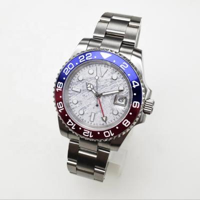 China Date Drop-shipping GNT 40mm Automatic Pearl 3804 Movement Meteorite Dial RTS 316 Stainless Steel Mechanical Watches for sale