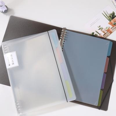 China PVC Coating 8 Hole Notebook Sheet 6 Ring A5 A6 Eco-friendly Paper Clear Binder Frosted Binding Notebook for sale