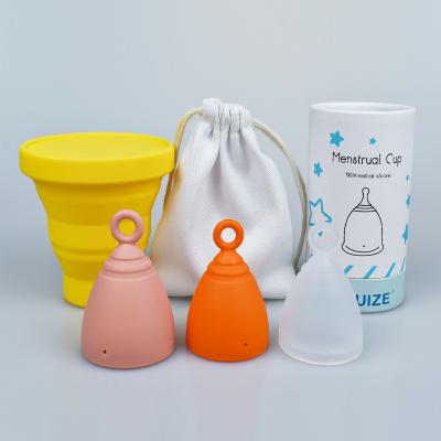 China Furuize Medical Lady Menstruation Silicone Lucky Ring Cupp Period Menstrual Cup Period Cup for sale