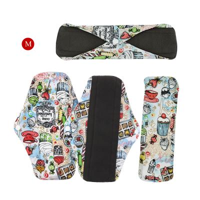 China L/M/S Size Women Breathable Waterproof Cloth Pads Menstrual Cloth Pads Good Than Cup Bamboo Charcoal Menstrual Pads for sale