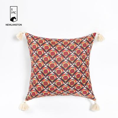 China PORTABLE High Quality Digital Printing Custom Pillow Case 18x18 Inch Polyester Boho Tribal Pillow Cover Pillow Case Cushion Cover for sale