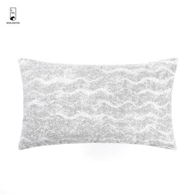 China American Style 50X30 Anti-static Striped Decorative Wave Jacquard Tile Case Polyester Cushion Covers For Sofa Bed for sale