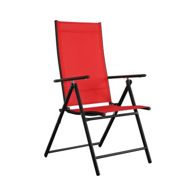 China Portable Aluminum Frame 7 Position Backrest Adjustable Foldable Beach Chair Recliner Outdoor Chair for sale