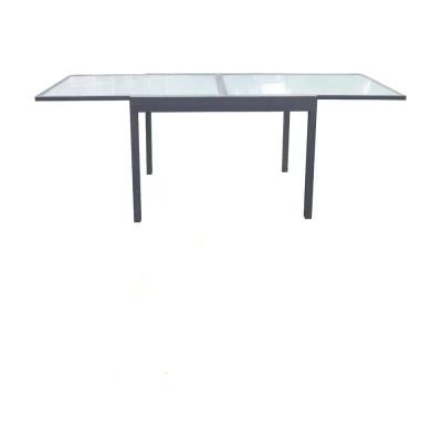 China Portable High Quality Extendable Outdoor Furniture Glass Dining Table for sale