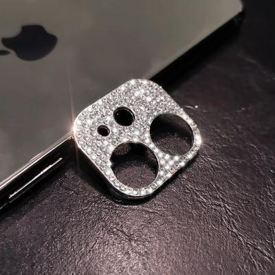 China Anti-Fingerprint For iPhone 11 12 13 Pro Max Mini Shiny Rhinestone Glitter Phone Camera Lens On Diamond Lens Protector Cover For Mobile Phone for sale