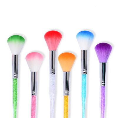 China NAIL Multi Color Nail Sweep Dust Detergent Brushes Nail Clean Dusting Brush With Long Handle for sale