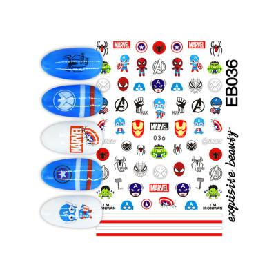 China 3D Eb033-036 Hot Selling High Quality Designers Nail Decals Printable Nail Decal Stickers for sale