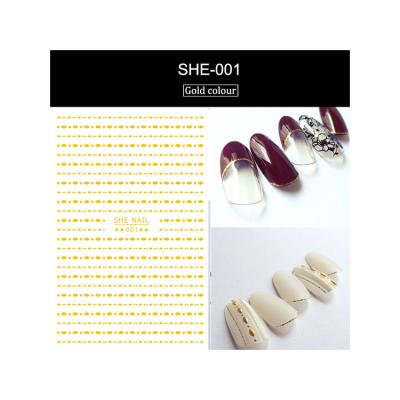 China 3D Nail Decals Luxury hot sale high quality designer price SHE001 hot cheap girl nail decals strip for sale