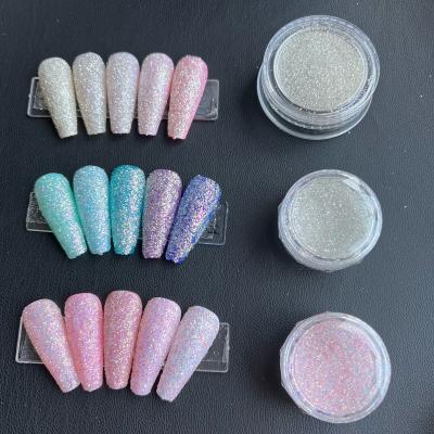 China Kinnco New Arrival 9 Fashionable Colors Nail Art Decoration Sea Salt Fairy Glitter For Spring Nail Art for sale