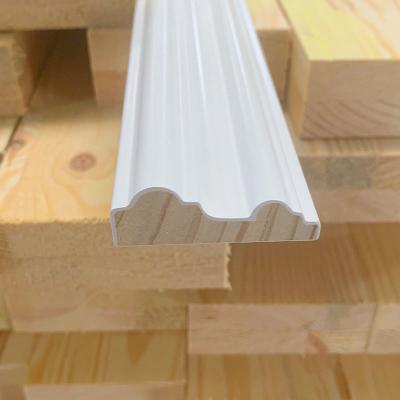 China FJ Natural Decorative Pine Materials White Primed Wood Molding Beveled Wrap For House Decoration for sale