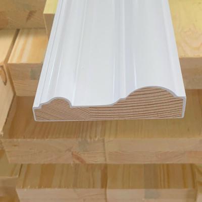 China Easy Establishing Wood Baseboard Balance White Primed Bullnose Wood Base for sale