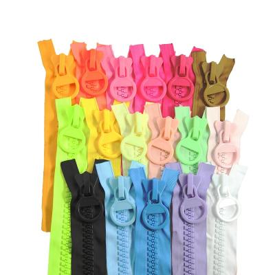 China Custom Bulk Auto Lock Zipper Fasteners Decorative Zipper Pulls On Sale # End-End Tents Customized Plastic Resin Size 20 Large Teeth for sale