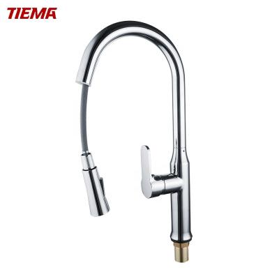 China TIEMA Electric Ceramic Faucets 35mm Deck Mounted Single Handle Single Hole Brass Pull Out Sink Kitchen Faucets for sale