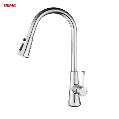 China TIEMA Hot Selling Thermostatic Faucets 360 Degree Rotation High Quality Brass Pull Out Sink Kitchen Faucets for sale