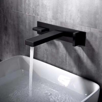 China New Design Metered Faucets Bathroom Pull Down Wall Mount Waterfall Bathroom Black Faucets Basin Faucet Faucets for sale