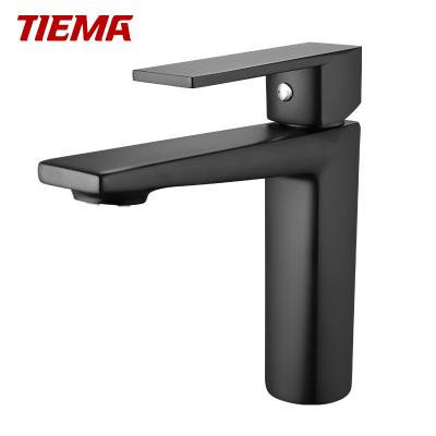 China New Design Taps Tiema Brand Metered Freestanding Deck Mounted Luxury Brass 2022 Black Basin Faucets for sale