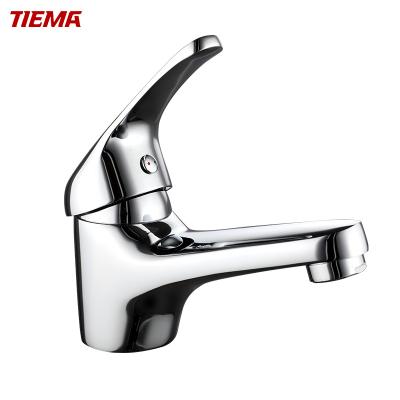 China Metered Faucets Tiema Sanitary Ware Platform Mounted Cold Water Faucet Cheap Bathroom Wash Mixer Basin Faucet for sale