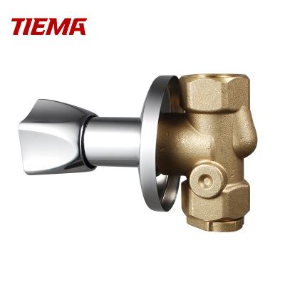 China TIEMA General Factory Sales Bathroom Brass 1/2 And 3/4 Hot Water Faucet Stop Valve for sale