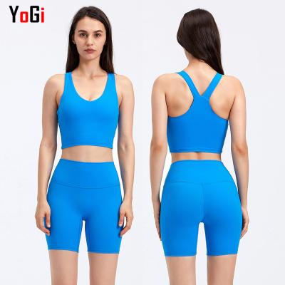 China High Quality Breathable Women Gaiters 2 Piece Quick Dry Breathable Short Tight Pants Sports Bra Compression Fitness Gym Swearsuit Yoga Set for sale