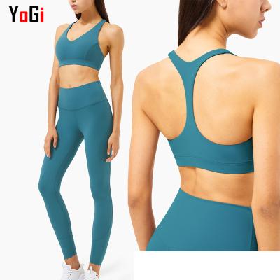 China Custom Women's New Spring Breathable Hot Sexy XXX Bra XXX Waist Leggings Gym Leggings Girls Wearing Naked Workout Suit Sports Yoga Set for sale