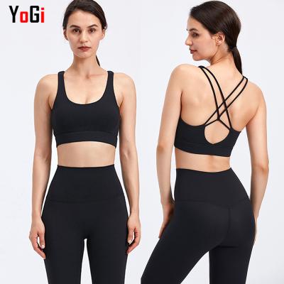 China Breathable Black Yoga Sports Bra Private Labels Simple Yoga Bra for sale