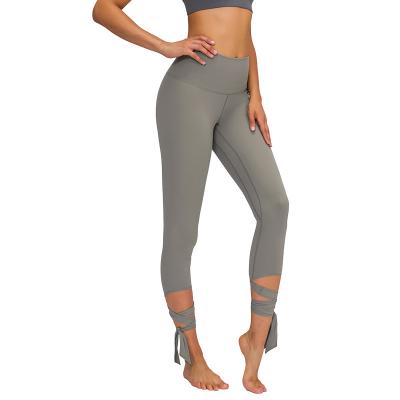 China Seamless Breathable Women Fold Over Waistband V Bandage Yoga Pants Yoga Dance Pants for sale