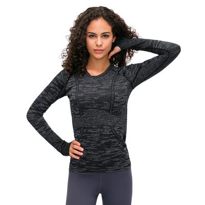 China Breathable Seamless Yoga Tops Women Long Sleeve Yoga Shirts Fit Tops for sale