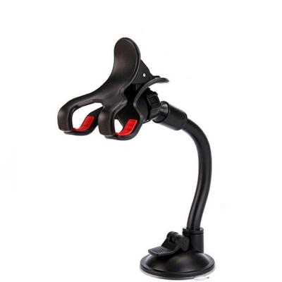 China Brand New 360 Rotation Clip Car Windshield Dashboard Mount Cell Phone Lazy Holder Long Tube Arm Suction Cup Soft Phone Clamp for sale