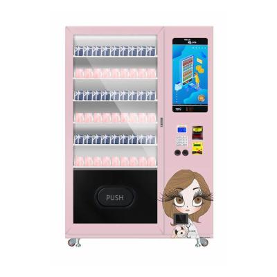 China Subway Station Hot Sale Grocery Store Pink Lash Hair Wigs Lipsticks Beauty Eyelash Vending Machine For Highlights Fake Hair for sale