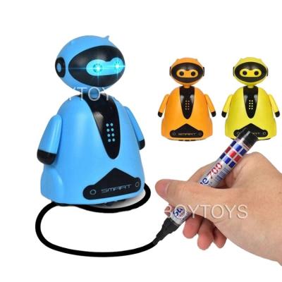 China Plastic Electronic Educational Smart Drawn Line Pen Inductive Magical Kids Robot Car Eco-friendly Materials for sale