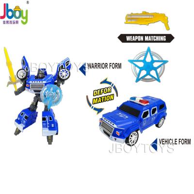 China Plastic deformation toys car toy sale model car NEW shape-changing toy car police Shape-changing robot in two forms for sale