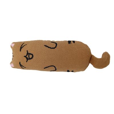 China High Quality Catnip Cotton Filling Stuffed Cute Viable Toy Cat Pillow Chewing Molar Toy Cat Chew Toys Lifelike Cat for sale