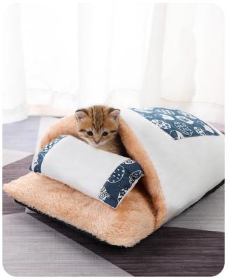 China Japanese Style Removable And Washable Pet Cat Bed Cat Sleeping Bag Stored For Winter Hot Selling Products for sale