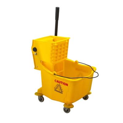 China Wholesale Viable Clean Floor Wringer Plastic Mop Bucket With Wheels Wipe Wringer for sale