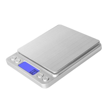 China With Tray Stainless Steel Mini Size Digital Scale Electronic Kitchen Scale In Silver Color 3KG for sale