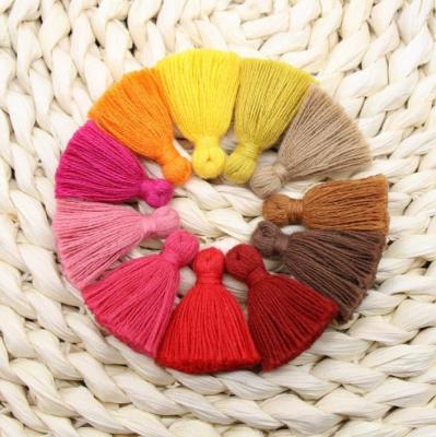 China Modern Sjzmm In Stock 3cm Mini Cotton Tassels Fringe 100% Pure Cotton Tassels For Home Decoration for sale