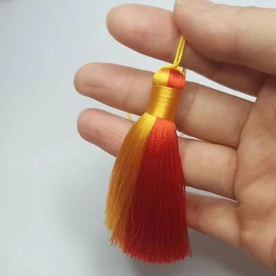 China Mobile Phone Sjzmm Free Sample 8cm Big Ice Silk Mixed Color With Smooth Tassel Color Collision Design Hang Rope Tassel for sale