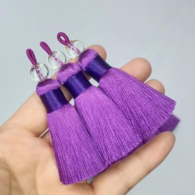 China New Products 6cm Wholesale Price Mobile Phone Sjzmm Tassel Key Chain Glass Bead Gifts Silk Tassel For Festival Silk Tassel Decoration for sale