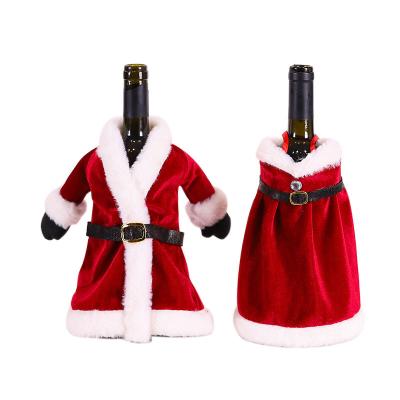 China Christamas Decoration Sjzmm Promotion Christmas Wine Bottle Bags Santa Wear Gift Bag Christmas Dinner Christmas Table Decor for sale