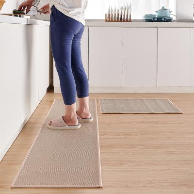 China Stall Mats Sink Front Linen Mat Washable Corridor Laundry Mat Set Natural Rubber Anti-Slip Kitchen Mat for sale