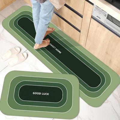 China Washable Hot Selling Polyester Kitchen Mat Reusable Natural Rubber Soft Diatomite Kitchen Anti-Slip Mat Cover for sale