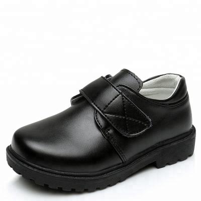 China Wholesale Custom Made Student Breathable Black Kids School Uniform Genuine Leather Stylish Shoes for sale