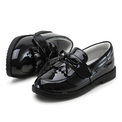 China Wholesale Tassel Dress Girls Elegant Shoes Children Black Leather Student Back To School Kids Shoes for sale