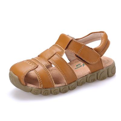 China Factory Wholesale High Quality Kids L1014 ITEC Genuine Leather Closed Toe Sandal Simple Design Anti-slippery For Boys for sale