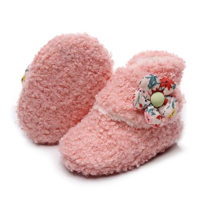 China New Winter 3BB017 Lovely Design Toddler Baby Shoes Thermal Baby Boots Flat Soft Berber Fleece for sale