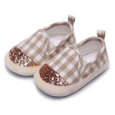 China New Hot-selling 3BB013 Toddlers First Walker Flat Canvas Shoes Children Boy and Girl Crib Baby Shoes for sale