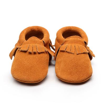 China New Suede Tassel LB0001 Infant Baby Infant Leather Flat Shoes Toddler Soft-soled Indoor Leather Shoes for sale